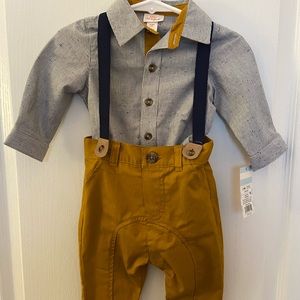 Cat and Jack boys suspender pants set NWT